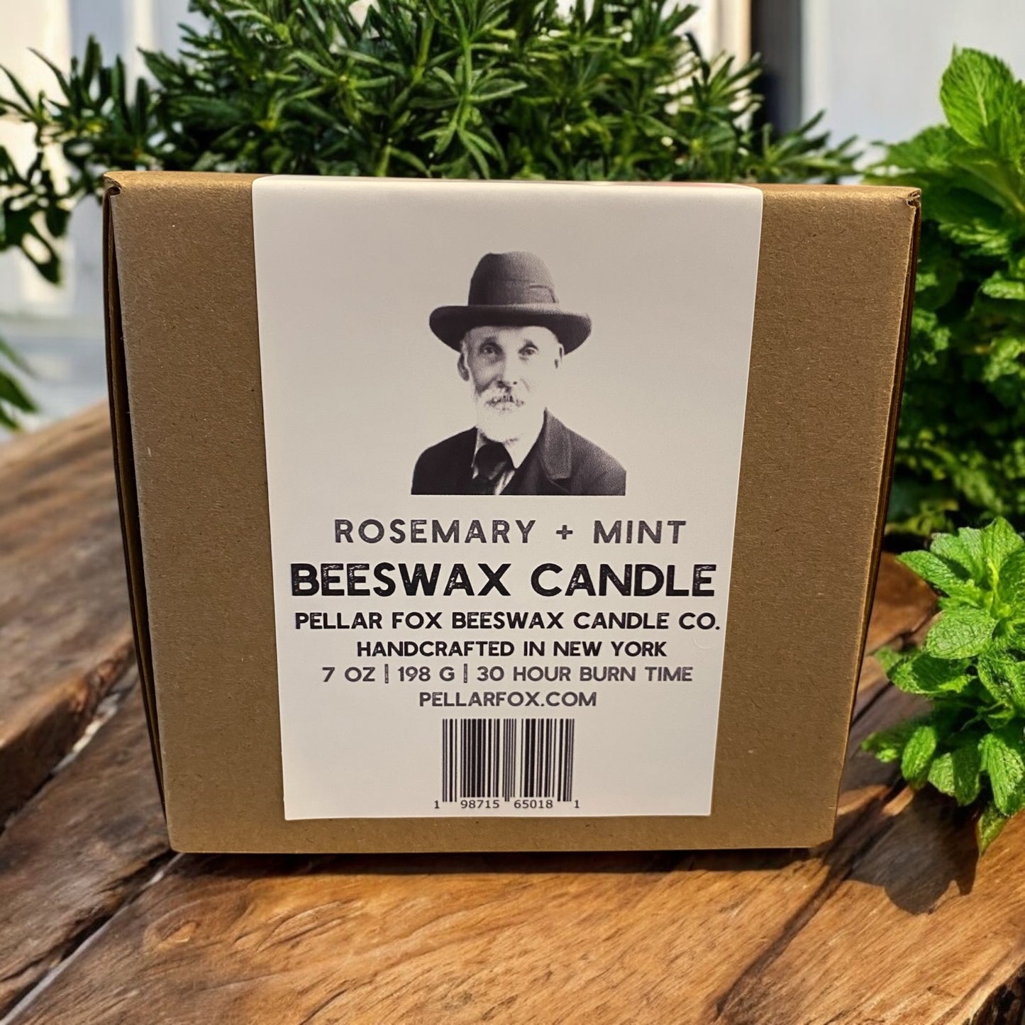 Rosemary + Mint Beeswax Candle